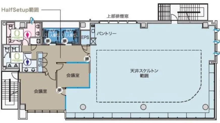 五反田エリア希少性◎ スケルトン天井の居抜き賃貸オフィス物件(約95坪) ｜居抜きオフィス物件検索サイト【vivit-ビビット】（2）