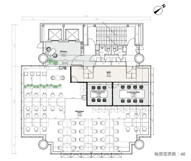 ２つ会議室 眺望が最高なオフィスの居抜き賃貸オフィス物件(約80坪) ｜居抜きオフィス物件検索サイト【vivit-ビビット】（2）