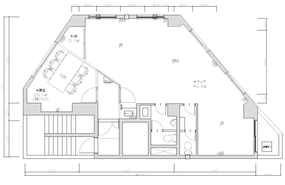 天井スケルトン！ 会議室造作済み！の居抜き賃貸オフィス物件(約20坪) ｜居抜きオフィス物件検索サイト【vivit-ビビット】（2）