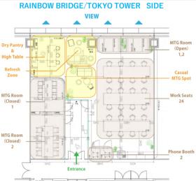 レインボーブリッジVIEW 会議室・テレカンブースあり！！の居抜き賃貸オフィス物件(約55坪) ｜居抜きオフィス物件検索サイト【vivit-ビビット】（サムネイル2）