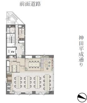 神田駅徒歩5分！ 中規模セットアップオフィス！の居抜き賃貸オフィス物件(約55坪) ｜居抜きオフィス物件検索サイト【vivit-ビビット】（サムネイル2）