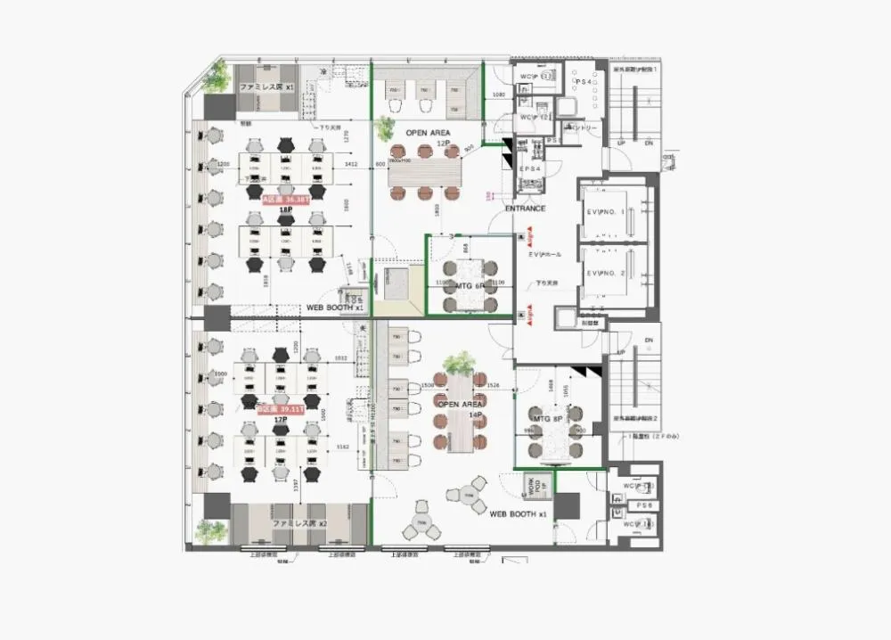 新築ビルの分割区画 希少性抜群の居抜き賃貸オフィス物件(約40坪) ｜居抜きオフィス物件検索サイト【vivit-ビビット】（2）