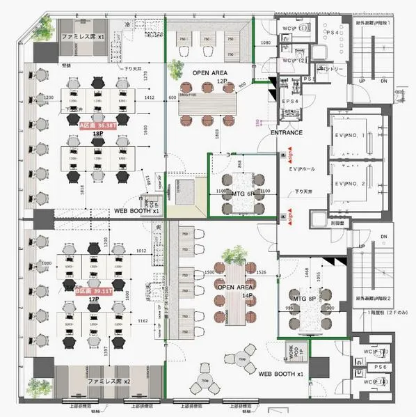 希少性抜群 新築の分割区画の居抜き賃貸オフィス物件(約45坪) ｜居抜きオフィス物件検索サイト【vivit-ビビット】（2）