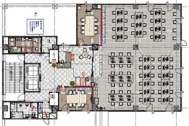 高級感溢れる内装 豪華な内装デザインの居抜き賃貸オフィス物件(約100坪) ｜居抜きオフィス物件検索サイト【vivit-ビビット】（2）