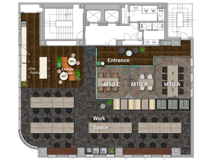 会議室3つ・テレカンブース付き ハーフセットアップオフィスの居抜き賃貸オフィス物件(約75坪) ｜居抜きオフィス物件検索サイト【vivit-ビビット】（2）