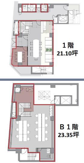 駅近セットアップ！ 希少なメゾネットタイプ！の居抜き賃貸オフィス物件(約45坪) ｜居抜きオフィス物件検索サイト【vivit-ビビット】（サムネイル2）