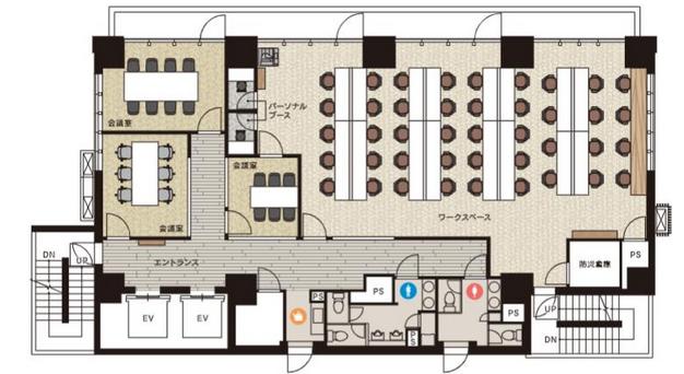 渋谷の新築セットアップオフィス 原状回復不要！の居抜き賃貸オフィス物件(約65坪) ｜居抜きオフィス物件検索サイト【vivit-ビビット】（2）