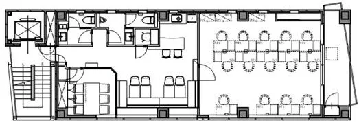 人気の渋谷エリア おしゃれなセットアップオフィスの居抜き賃貸オフィス物件(約30坪) ｜居抜きオフィス物件検索サイト【vivit-ビビット】（2）