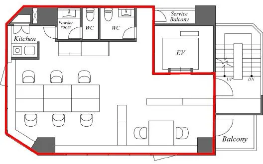 専用ルーフバルコニー付き！ 小規模セットアップオフィス！の居抜き賃貸オフィス物件(約15坪) ｜居抜きオフィス物件検索サイト【vivit-ビビット】（2）