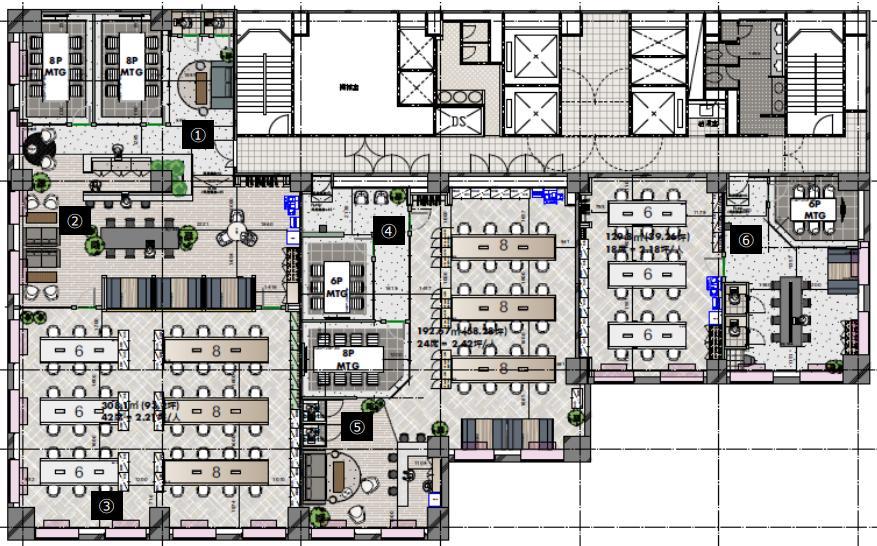 ハイグレードオフィス 大型ビルのセットアップオフィスの居抜き賃貸オフィス物件(約95坪) ｜居抜きオフィス物件検索サイト【vivit-ビビット】（2）