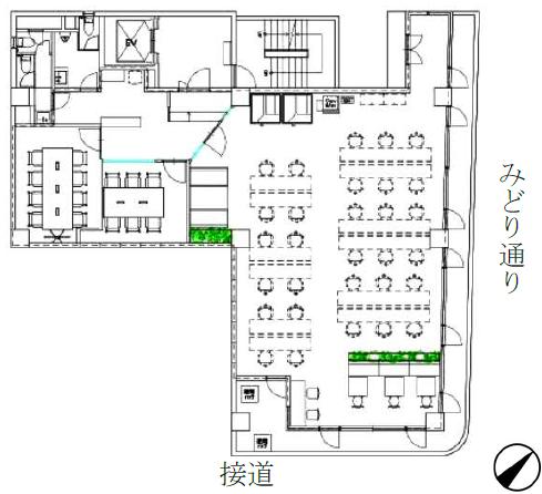 会議室2室・テレカンブース2室 ハーフセットアップの居抜き賃貸オフィス物件(約55坪) ｜居抜きオフィス物件検索サイト【vivit-ビビット】（2）