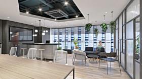 共有ラウンジあり！ 天井一部スケルトン！の居抜き賃貸オフィス物件(約40坪) ｜居抜きオフィス物件検索サイト【vivit-ビビット】（サムネイル1）