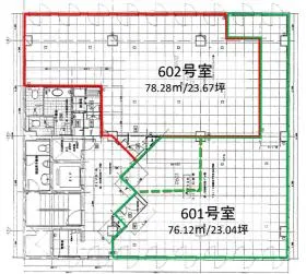 麻布台日ノ樹ビルの基準階図面