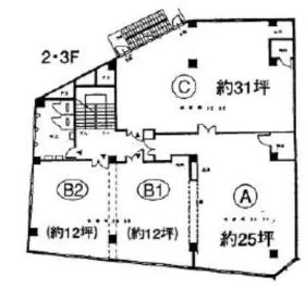 押田ビルの基準階図面