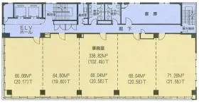 ジブラルタ生命沖縄那覇ビルの基準階図面
