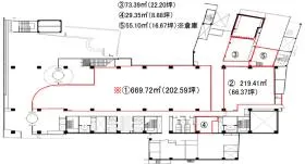 宇都宮TDビルの基準階図面