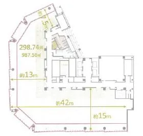 名古屋三井ビルディング北館の基準階図面