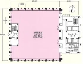 アクア堂島・東館の基準階図面