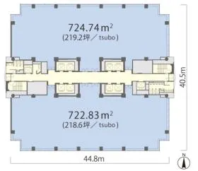 新大阪トラストタワーの基準階図面