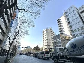 仮)御成門郵船ビル建替え計画ビルの外観