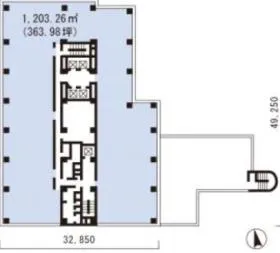 日本生命千葉駅前ビルの基準階図面