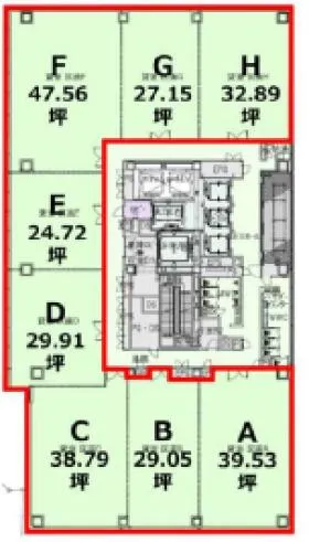 （仮称）心斎橋プロジェクトの基準階図面