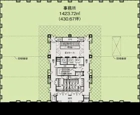 T-PLUS札幌ビルの基準階図面