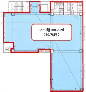 L.Biz馬車道の基準階図面