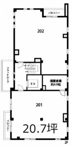 CRESTA青山ビルの基準階図面