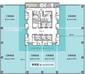 (仮称)鹿島中洲中島町ビルの基準階図面