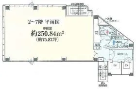 S-GATE FIT天神南ビルの基準階図面