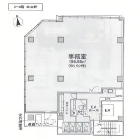 クロスシー新宿御苑前の基準階図面