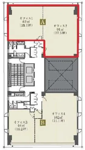 (仮)新博多八百治ビル新築計画ビルの基準階図面