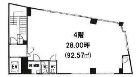 池原第二ビルの基準階図面