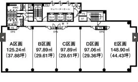 いちご花京院ビルの基準階図面