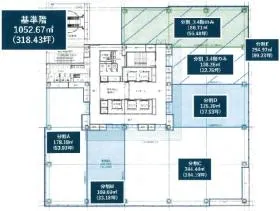 (仮称)うめきたオフィスPJビルの基準階図面
