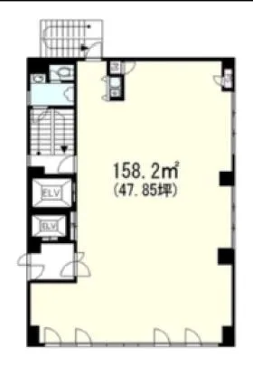 Bourn Mark Ningyocho BLD.ビルの基準階図面