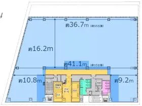 日本橋本町M-SQUARE(日本橋本町東計画)ビルの基準階図面