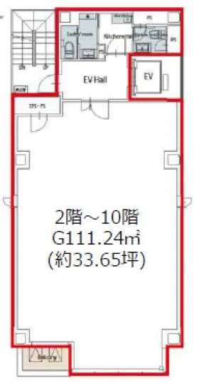 ARISTO平河町(旧:L.Biz平河町)ビルの基準階図面