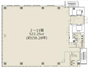 CIRCLES+市ヶ谷駅前ビルの基準階図面