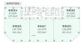 (仮称)OMIYA SOUTH GATEビルの基準階図面