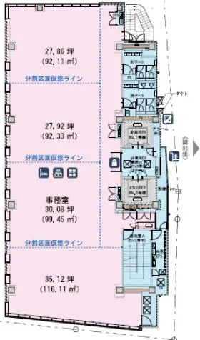 (仮称)第一白鳳ビルディングの基準階図面