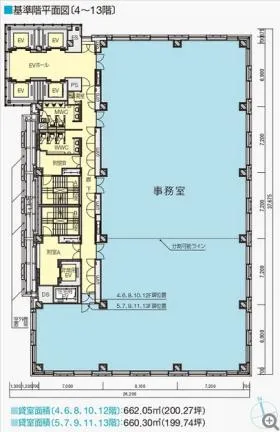 トライエッジ御茶ノ水ビルの基準階図面