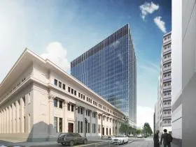 (仮称)横浜市中区海岸通計画(A-1地区)ビルの外観