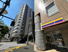 ミニストップの前にある横断歩道を渡り、もう少し直進すれば当ビル着