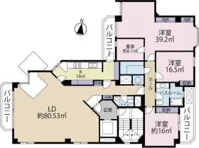 大岡山西本ハウスビルの基準階図面