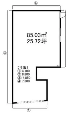 ダイキデュオ目黒ビルの基準階図面