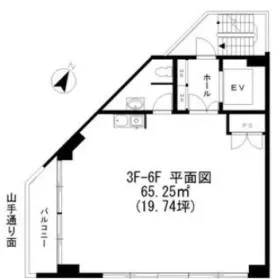 岡地ビルの基準階図面