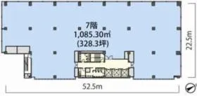 Compass Offices 虎ノ門40MTの基準階図面