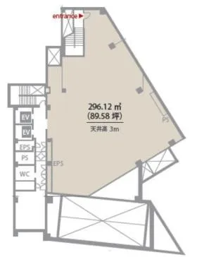 Compass Offices いちご恵比寿グリーンテラスの基準階図面